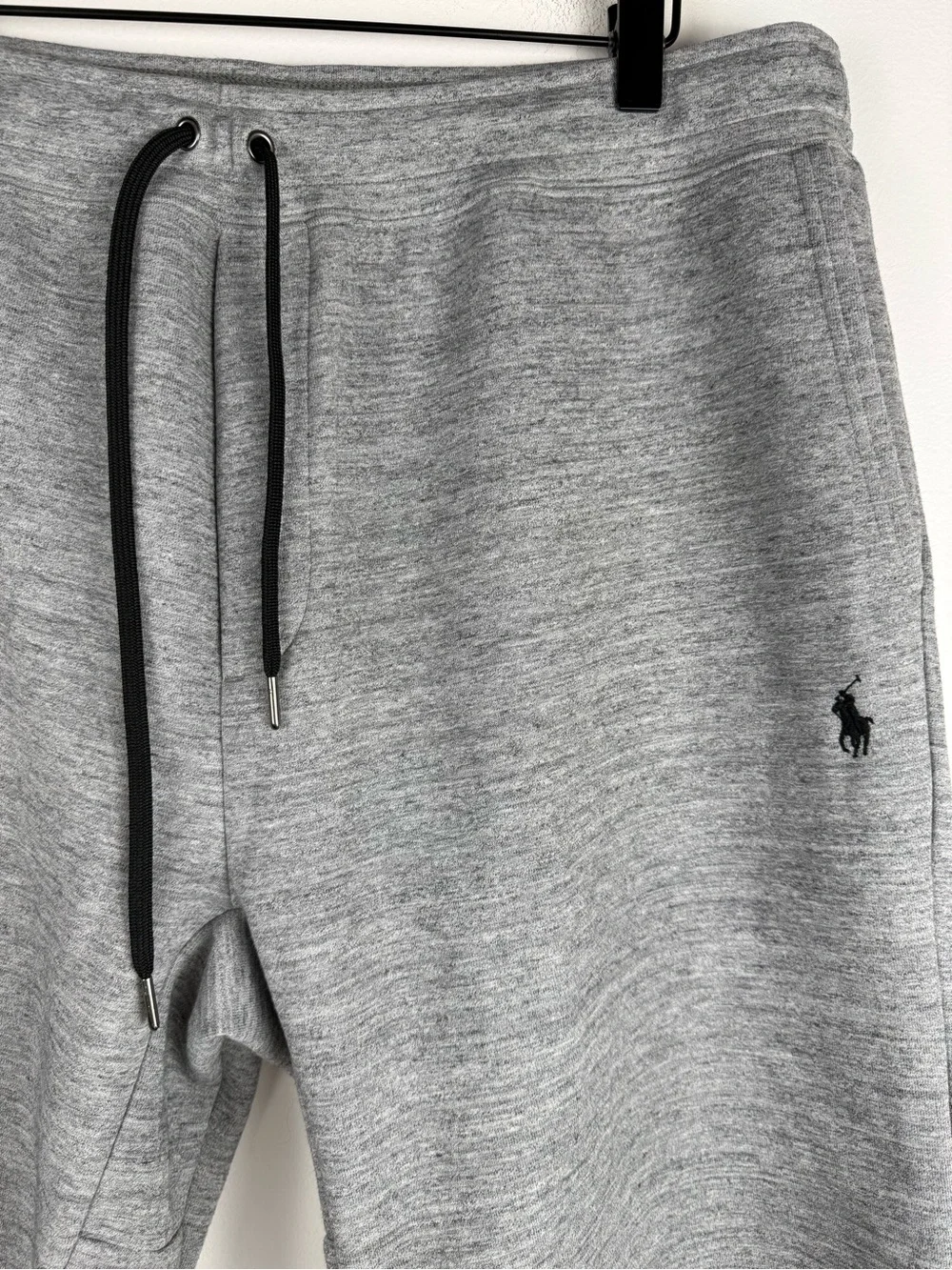 POLO RALPH LAUREN Men's Heather Grey Double-Knit Sweat Shorts 10” Pony